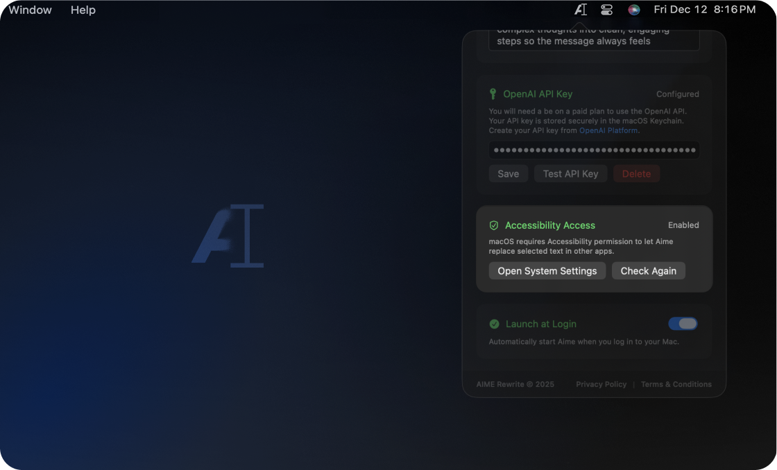 Accessibility Permission